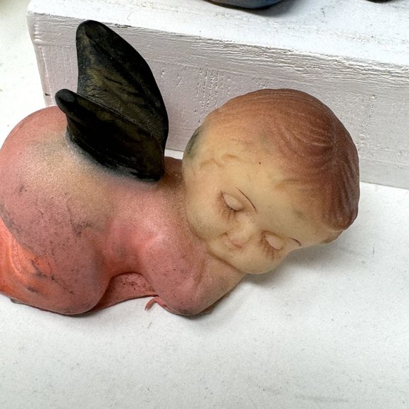 Vintage Soft Plastic Christmas Sleeping Baby Angels Small - Picture 5 of 7